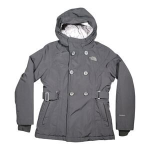 The North Face HyVent Coat Belted Insulated Jacket Girl's Sz 10/12 Medium Black